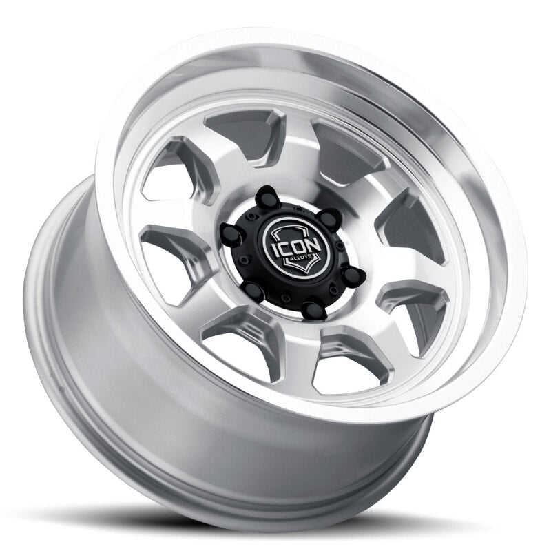ICON Nuevo 17x8.5 / 6x5.5 / 25mm / 5.75in BS Silver Machined Wheel
