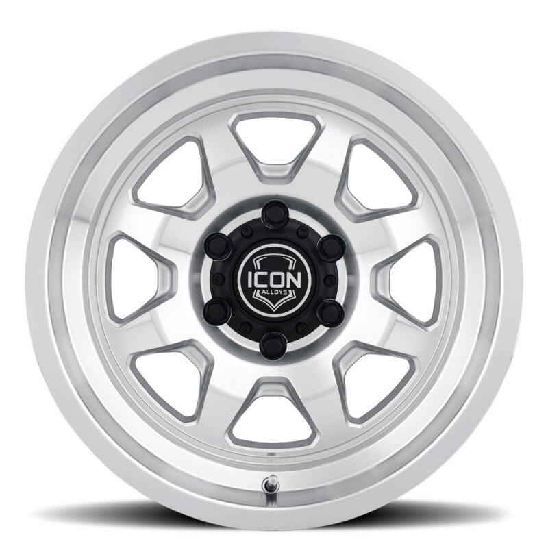 ICON Nuevo 17x8.5 / 6x5.5 / 25mm / 5.75in BS Silver Machined Wheel