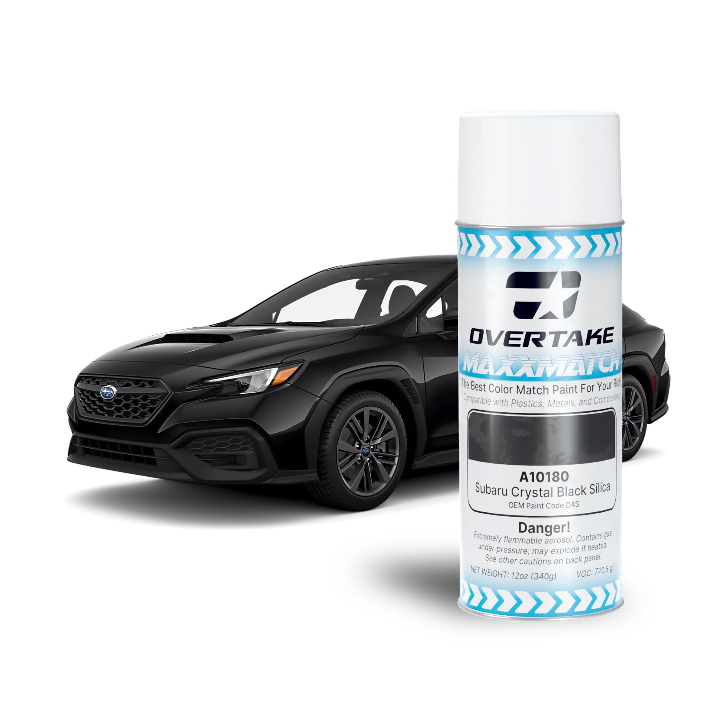 OVERTAKE MaxxMatch Paint - Subaru Crystal Black Silica Pearl D4S 12oz. Can