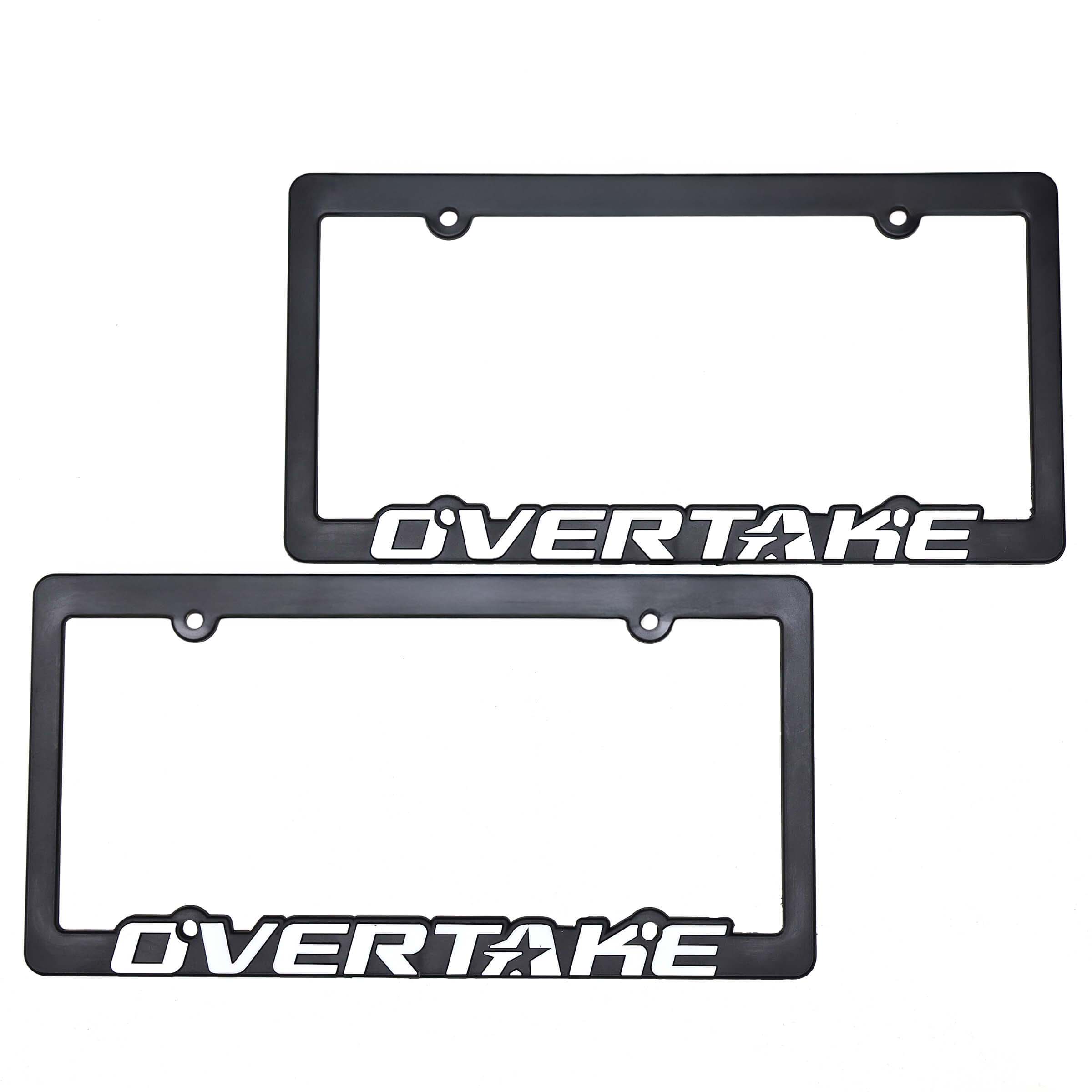 Overtake License Plate Frames - Plastic