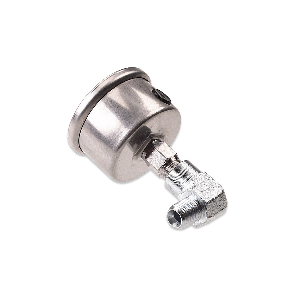 90 Degree 1/8 Inch NPT Male To Female Zinc Plated Fitting.
