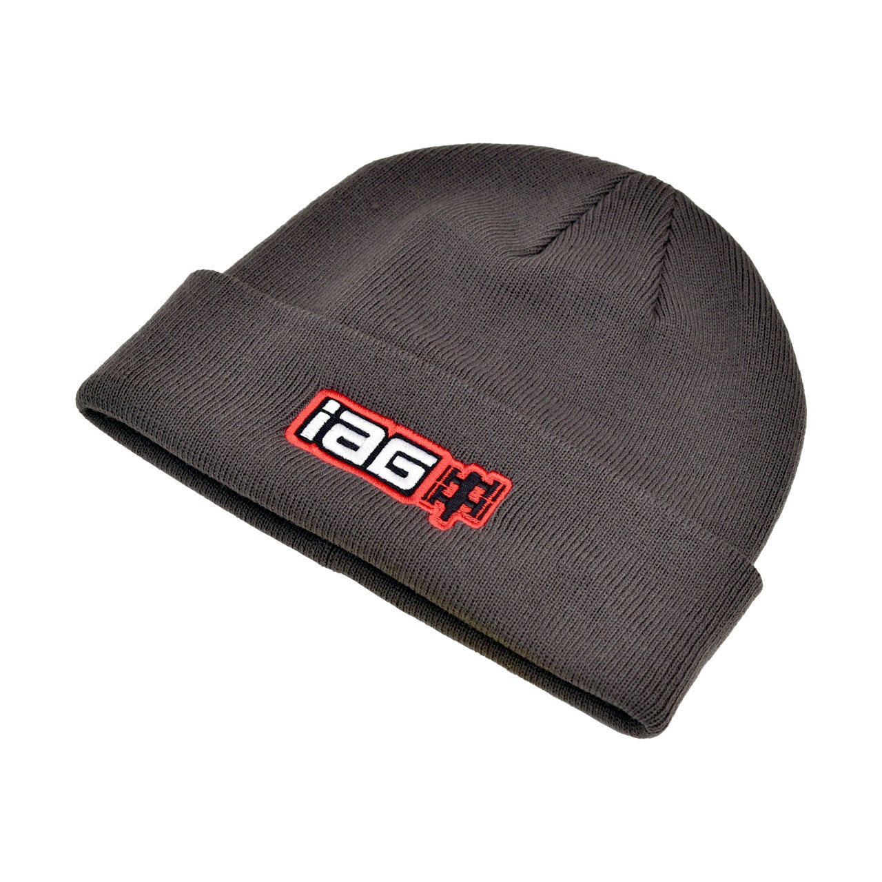 IAG Gray Watch Cap Beanie Cap With Boxer Embroidered Logo.