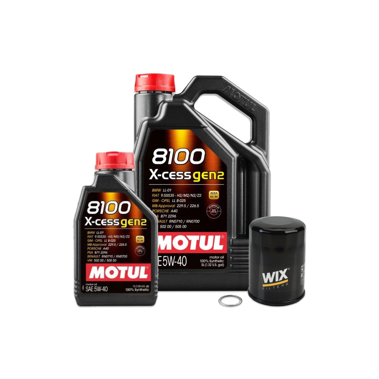 IAG MOTUL 6L 5W40 8100 X-CESS (Built Engine) Oil Change Package Fits 02-14 WRX 04-21 STI 05-09 LGT 04-13 FXT