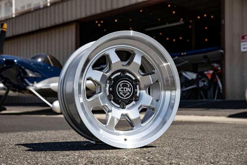 ICON Nuevo 17x8.5 / 6x5.5 / 25mm / 5.75in BS Silver Machined Wheel