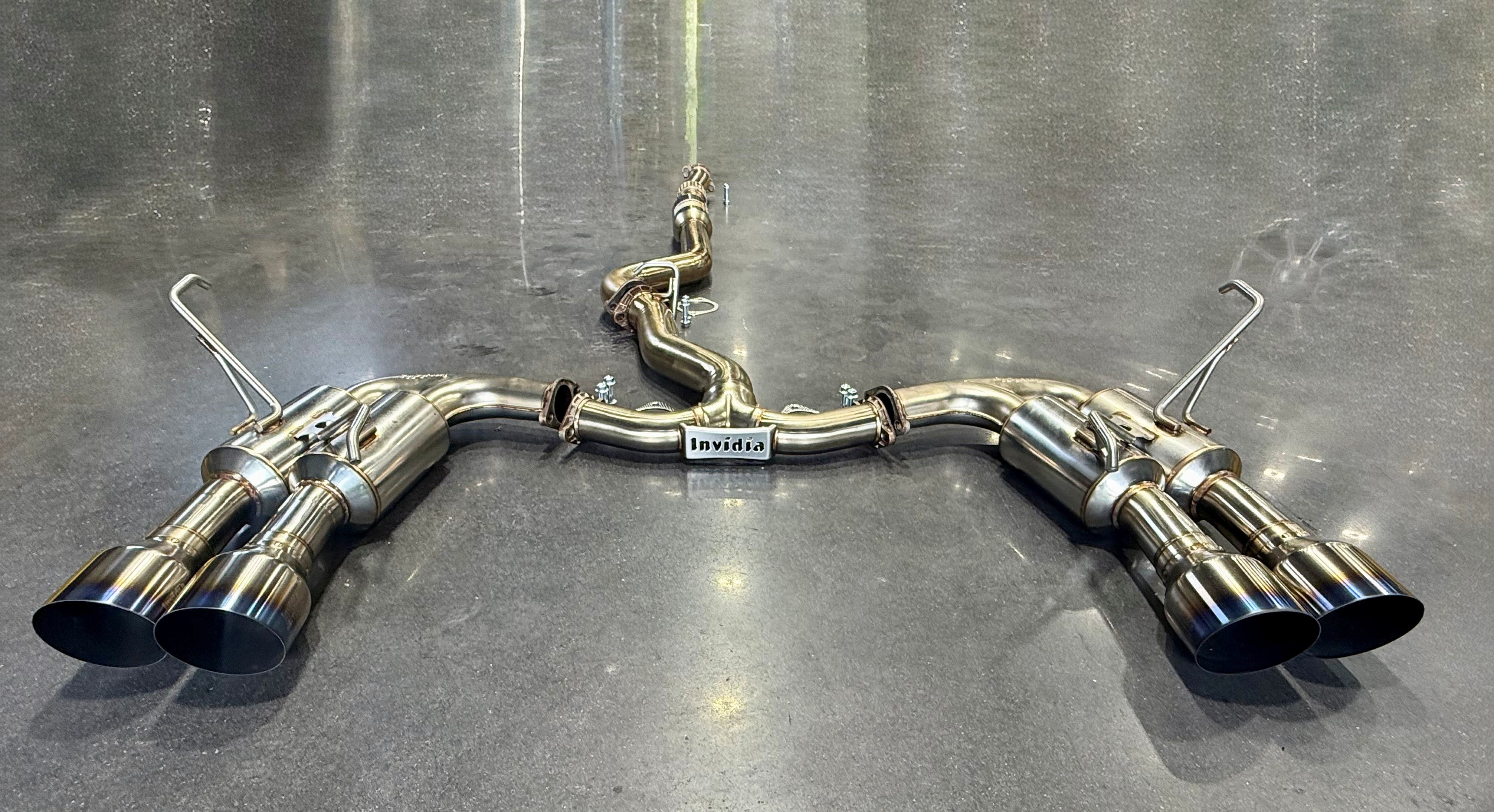 USED / Invidia 2015+ Subaru WRX / STI Gemini/R400 Single Layer Quad Titanium Tip Cat-Back Exhaust (Copy)