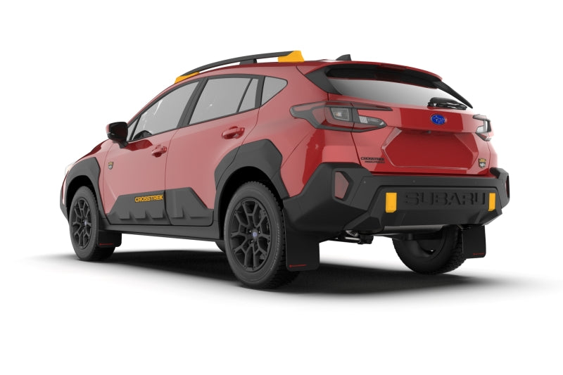 Rally Armor 24-25 Subaru Crosstrek (Wilderness Only) Black UR Mudflap W/Wild-Orange Logo No Drill Re