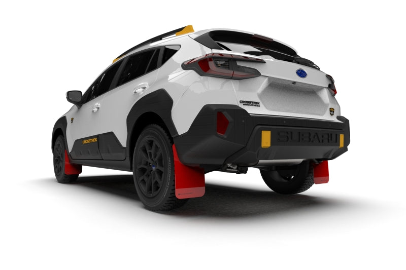 Rally Armor 24-25 Subaru Crosstrek (Wilderness Only) Red UR Mud Flap W/White Logo - No Drilling Req