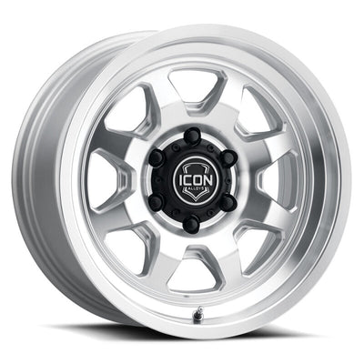 ICON Nuevo 17x8.5 / 6x5.5 / 25mm / 5.75in BS Silver Machined Wheel