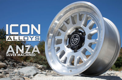 ICON Anza 17x8.5 / 6x5.5 / 0mm / 4.75in BS Silver Machined Wheel