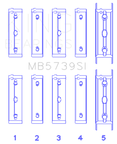 King Engine Bearings Subaru Ej20/Ej22/Ej25 Housing Bore + .002 (Size +0.75mm) Main Bearing Set