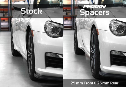 PERRIN 02-14 Subaru WRX / 2004 STI / 13-25 BRZ & Toyota GR86 25mm Wheel Spacers 5x100 56mm CB - Pair