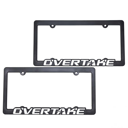 Overtake License Plate Frames - Plastic