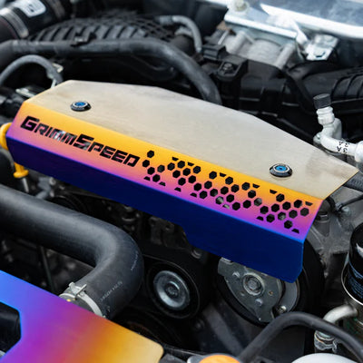 GrimmSpeed Titanium Pulley Cover - 2022+ Subaru WRX, 2019+ Subaru Ascent