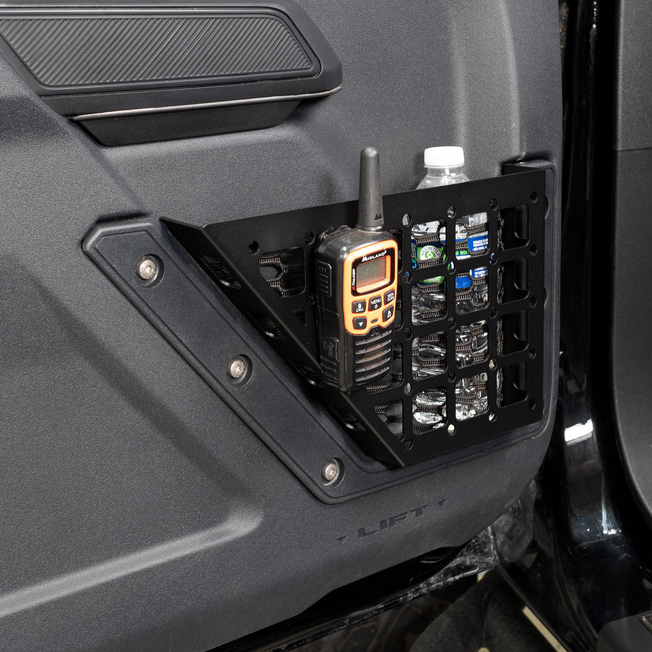 IAG I-Line Front Door Bin Black Steel Molle For 2021+ Ford Bronco