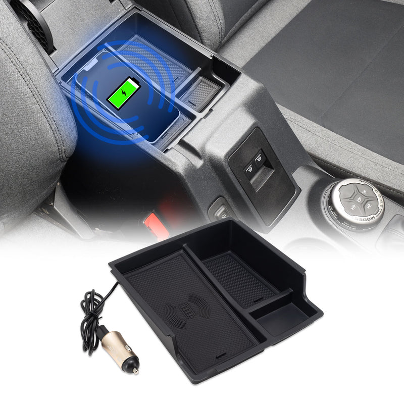 IAG I-Line Armrest Organizer With Wireless Charging Pad For 2021+ Ford Bronco