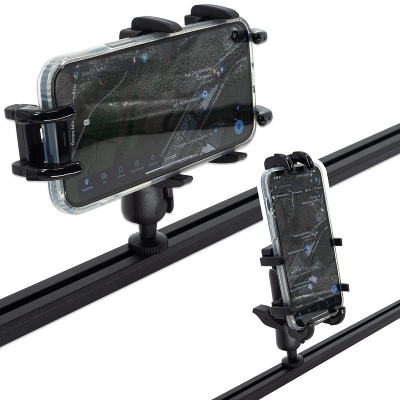 IAG I-Line Cell Phone Mount With Ball Adapter For Dash Rail Systems
