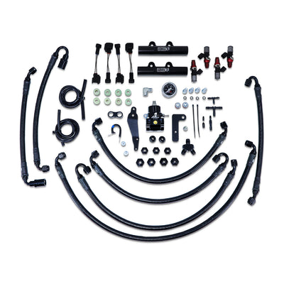 IAG PTFE Flex Fuel System Kit W/ ID Injectors Aeromotive FPR IAG Fuel Rails For 08-14 WRX 08-21 STI (Black/1750cc)