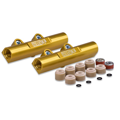 IAG PTFE Flex Fuel System Kit W/ ID Injectors Aeromotive FPR IAG Fuel Rails For 08-14 WRX 08-21 STI (Gold/1750cc)