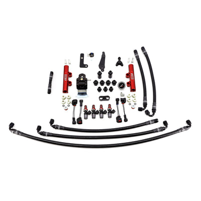 IAG PTFE Fuel System Kit With Injectors Lines FPR Fuel Rails For 2008-21 STI (Red/1300cc).