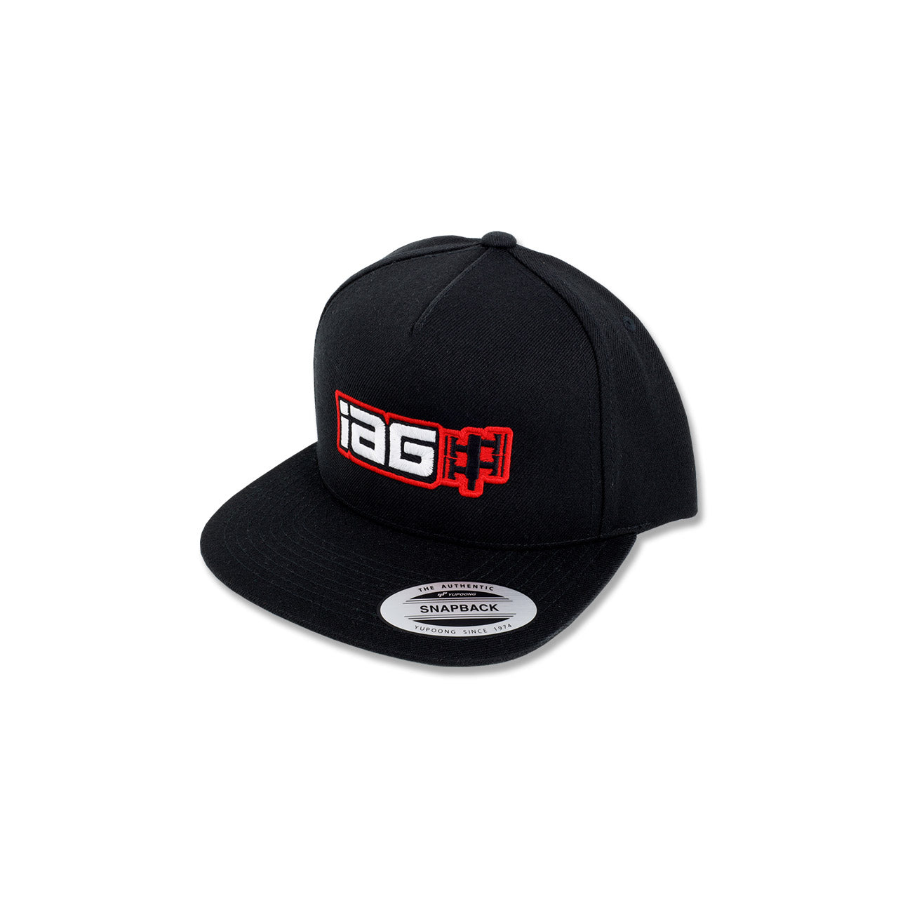 IAG Boxer Logo Embroidered Snapback Cap - Black.