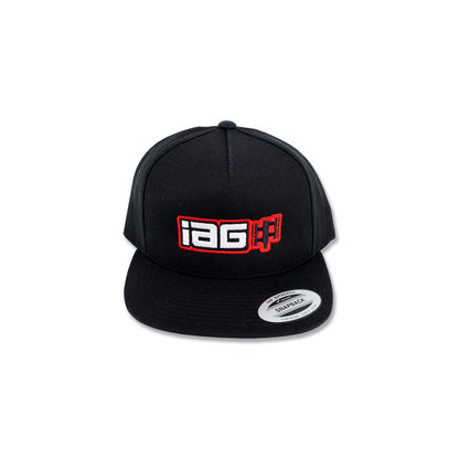 IAG Boxer Logo Embroidered Snapback Cap - Black.