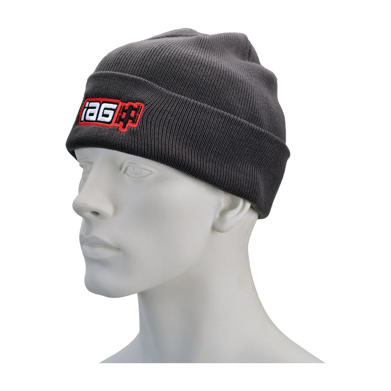 IAG Gray Watch Cap Beanie Cap With Boxer Embroidered Logo.
