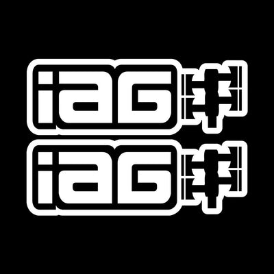 IAG 20 Inch Gloss White Die Cut Sticker - Sold As 1 Pair.