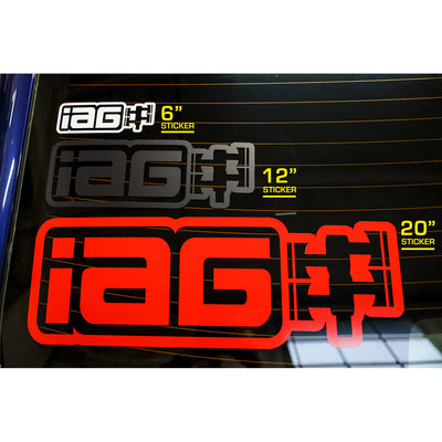 IAG 20 Inch Gloss White Die Cut Sticker - Sold As 1 Pair.