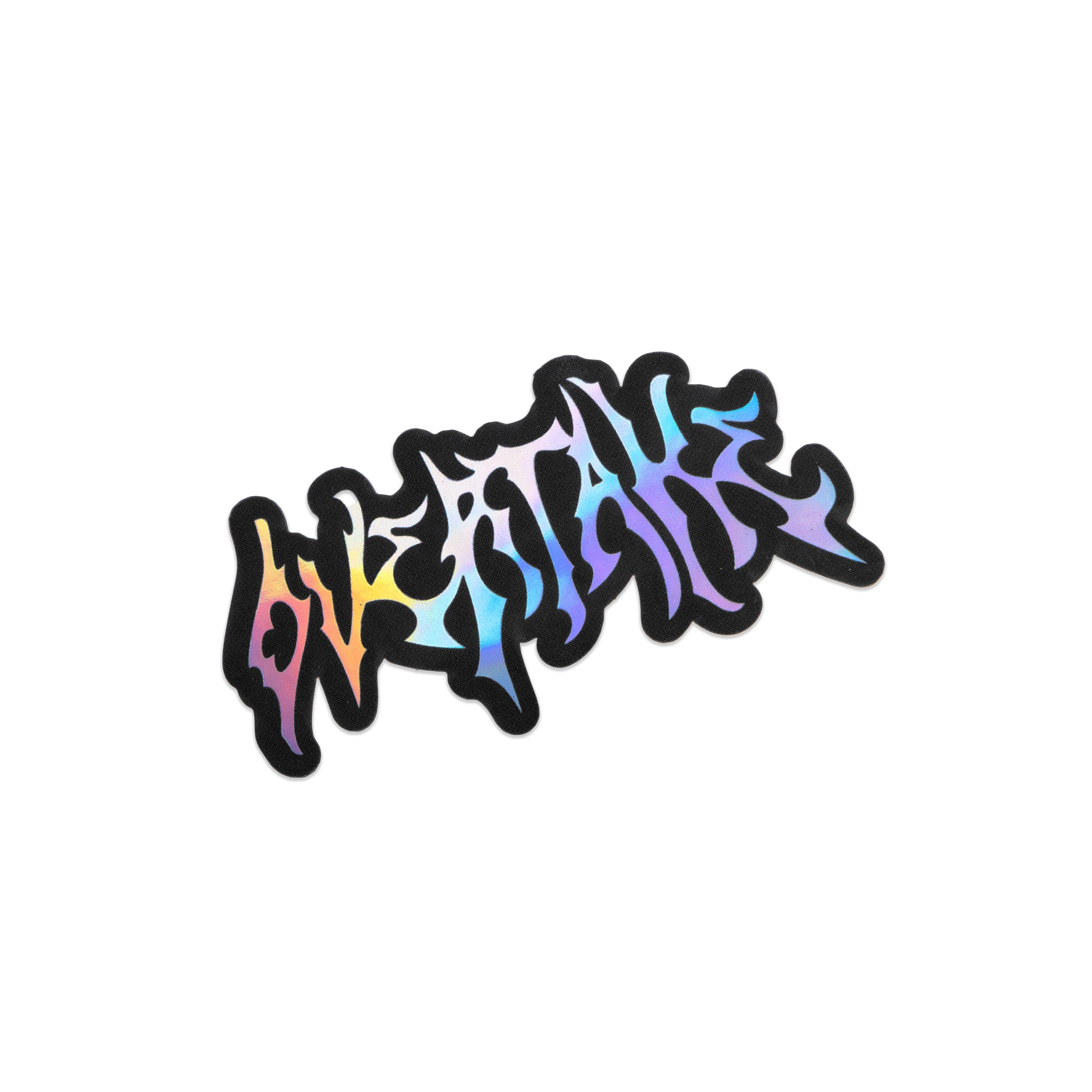 Overtake Metal Font Sticker