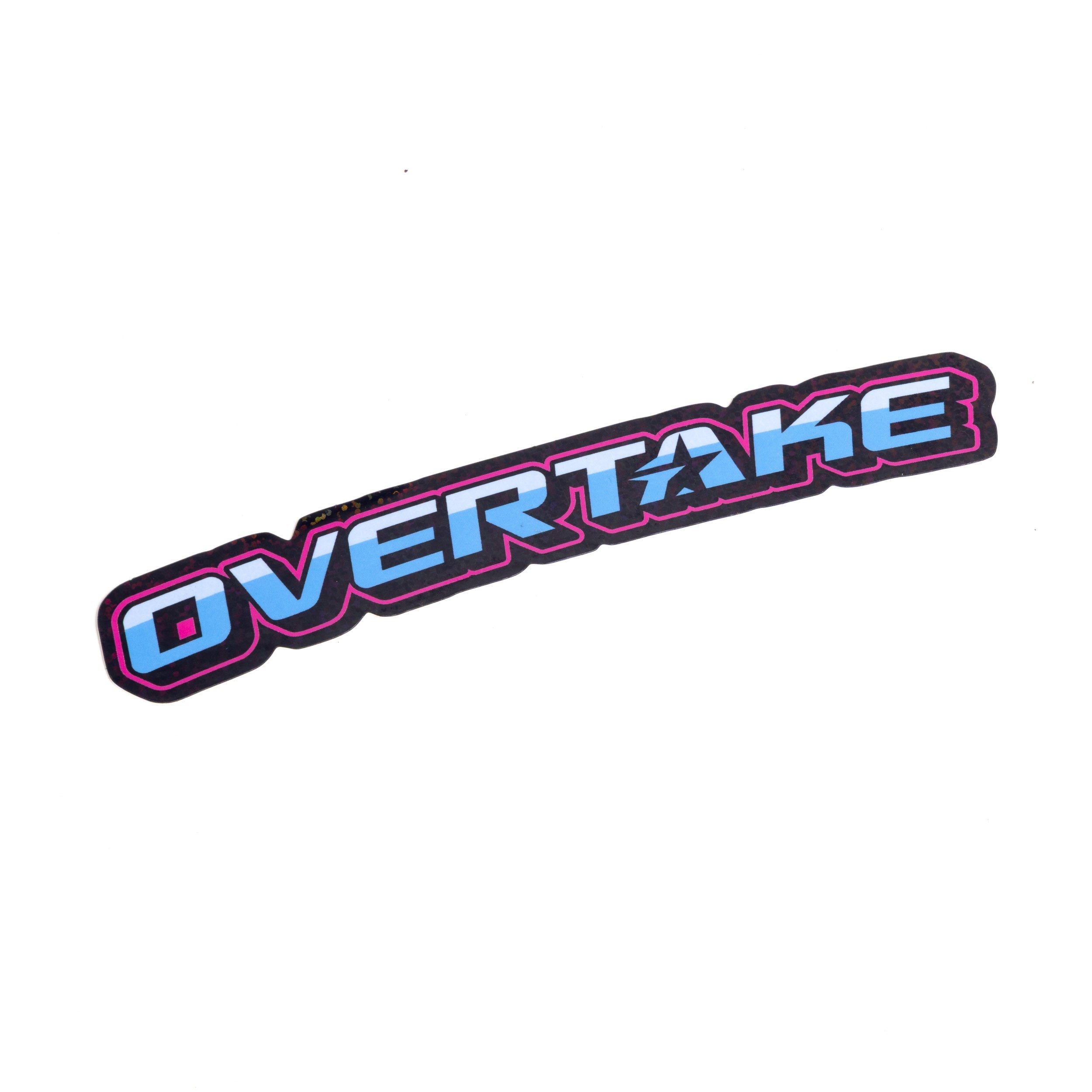 Overtake Retro Text Sticker