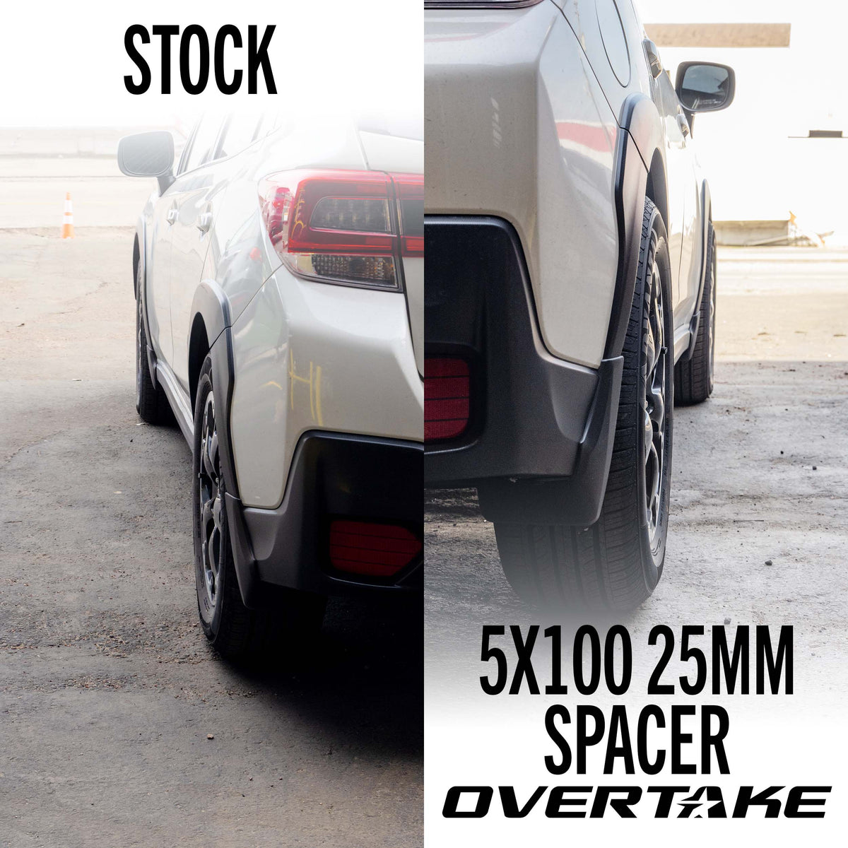 OVERTAKE Wheel Spacers - Pair - 25mm 5x100 - Subaru 2002-2014 WRX, 2004 STI, 2013-2027 BRZ/GR86, and more