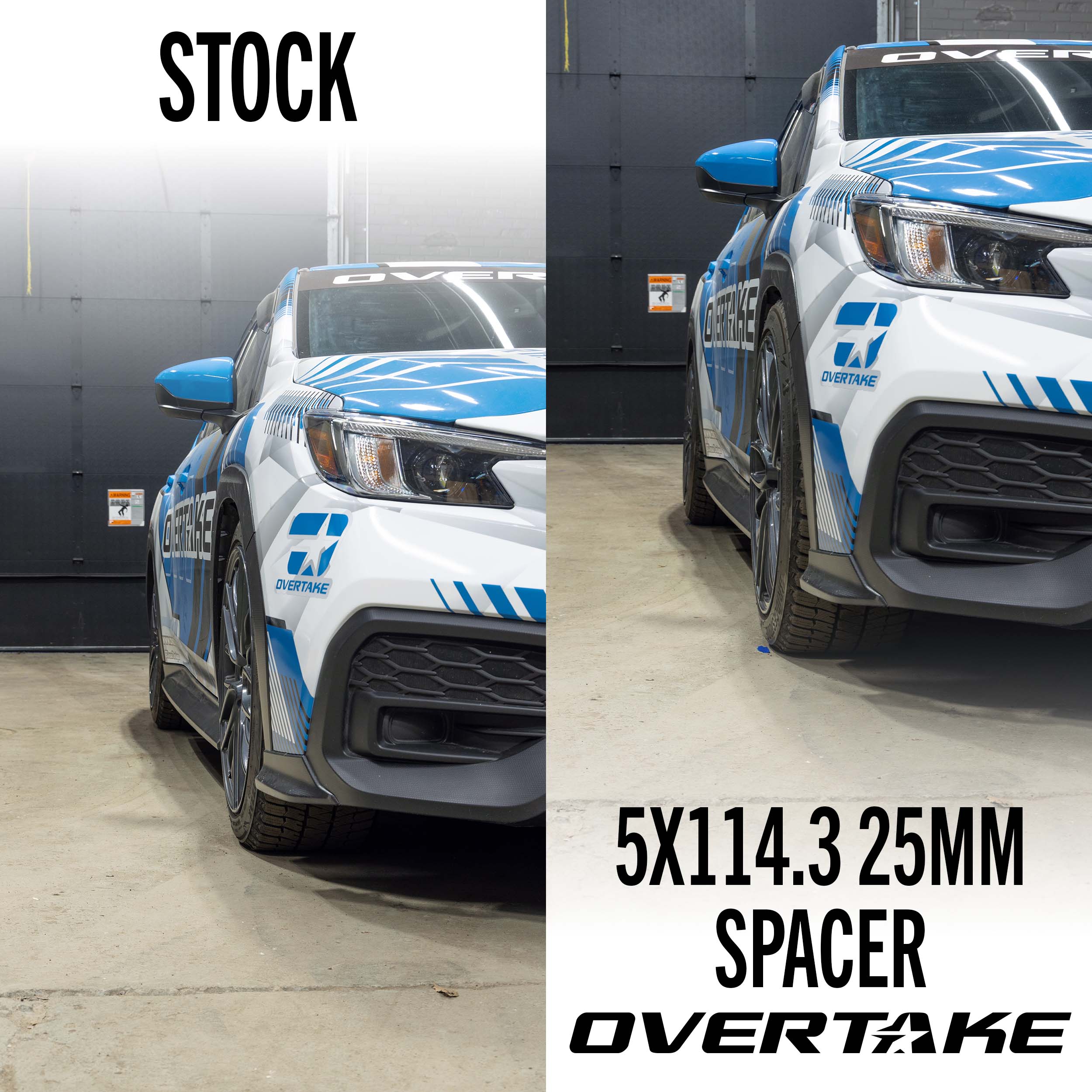 OVERTAKE Wheel Spacers - Pair - 25mm 5x114.3 - Subaru 2015-2026 WRX, 2005-2021 STI, and more