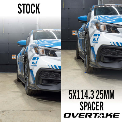 OVERTAKE Wheel Spacers - Pair - 25mm 5x114.3 - Subaru 2015-2026 WRX, 2005-2021 STI, and more