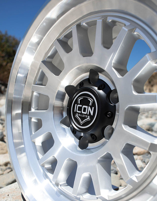 ICON Anza 17x8.5 / 6x5.5 / 0mm / 4.75in BS Silver Machined Wheel