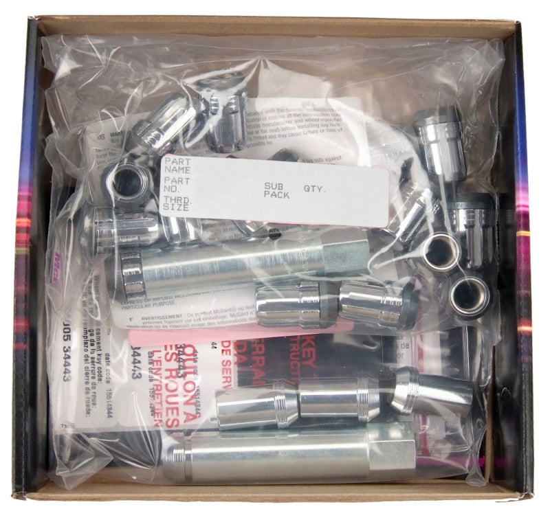 McGard SplineDrive Tuner 4 Lug Install Kit w/Locks & Tool (Cone) M12X1.25 / 13/16 Hex - Chrome