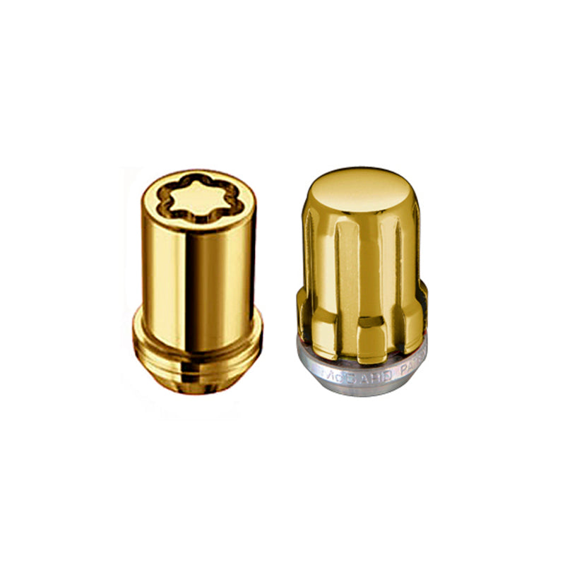 McGard SplineDrive Tuner 5 Lug Install Kit w/Locks & Tool (Cone) M12x1.25 / 13/16 Hex - Gold (CS)