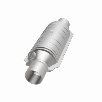 MagnaFlow Univ Cat Conv 2in Inlet/Outlet Ctr/Ctr Round 11in Body L x 5.125in W x 15in Overall L