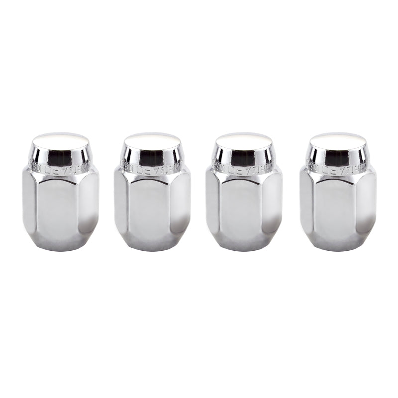 McGard Hex Lug Nut (Cone Seat) M12X1.25 / 13/16 Hex / 1.28in. Length (4-Pack) - Chrome