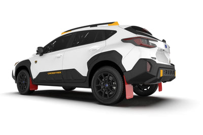 Rally Armor 24-26 Subaru Crosstrek (Wilderness Only) Red UR Mud Flap W/White Logo - No Drilling Req