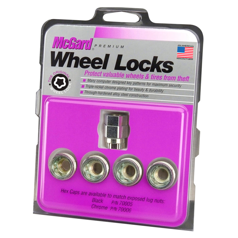 McGard Wheel Lock Nut Set - 4pk. (Under Hub Cap / Cone Seat) M12X1.25 / 19mm & 21mm Hex / .775in. L