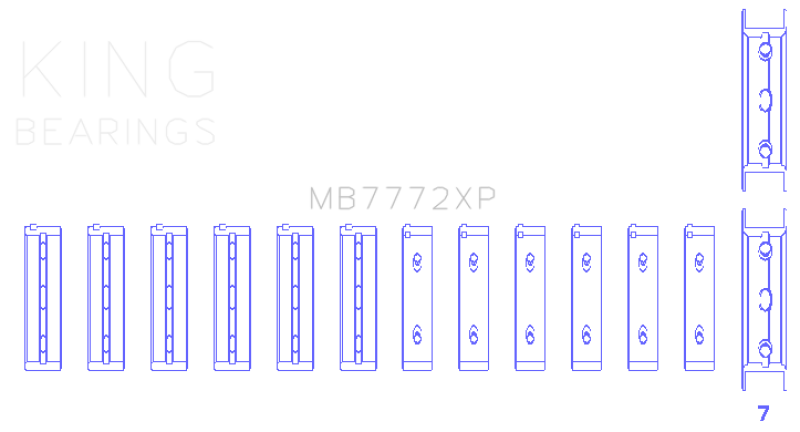 King Engine Bearings Subaru EZ30/EZ30D Performance Main Bearing Set - Size STD