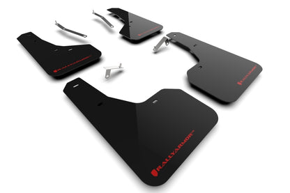 Rally Armor 22-24 Subaru Forester &amp; Wilderness Black UR Mud Flap w/Red Logo