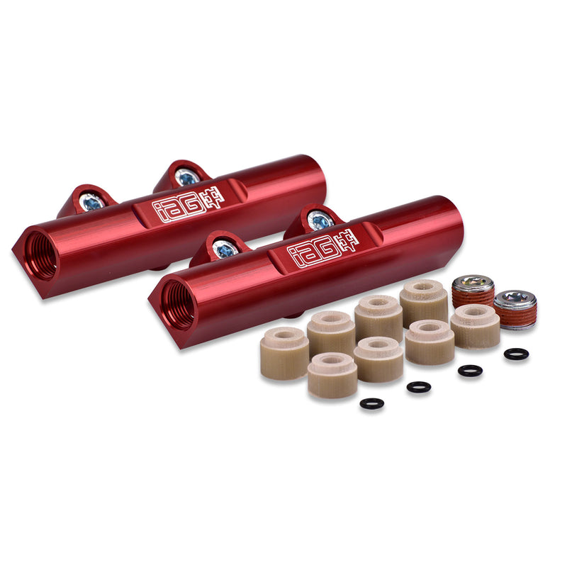 IAG PTFE Flex Fuel System Kit W/ ID Injectors Aeromotive FPR IAG Fuel Rails For 08-14 WRX 08-21 STI (Red/1300cc)