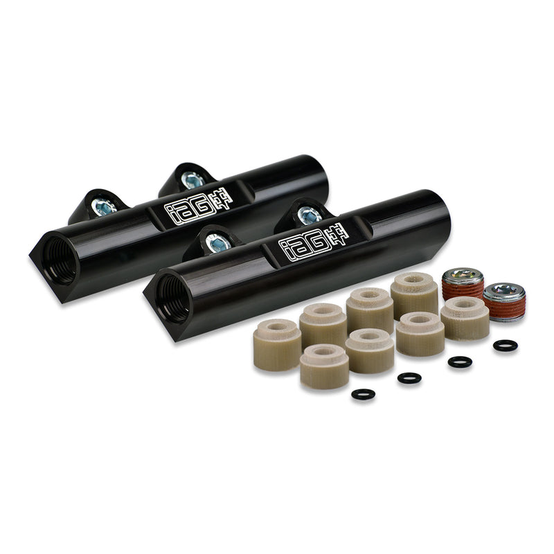 IAG PTFE Flex Fuel System Kit W/ FIC Injectors Aeromotive FPR IAG Fuel Rails For 08-14 WRX 08-21 STI (Black/1200cc)