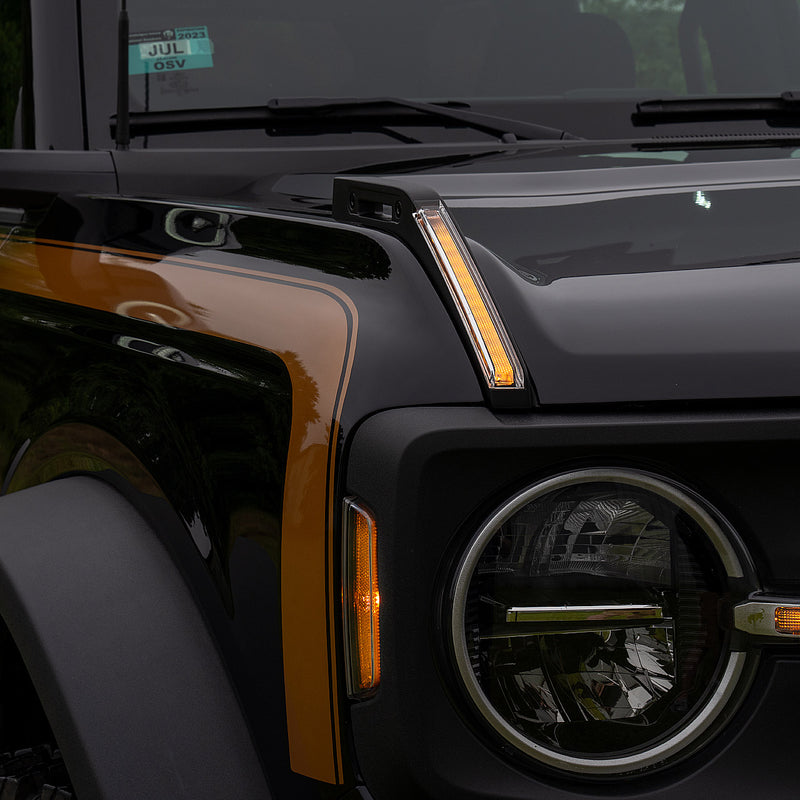 IAG I-Line Trail Marker W/ LED Lights In Matte Black For 2021+ Ford Bronco