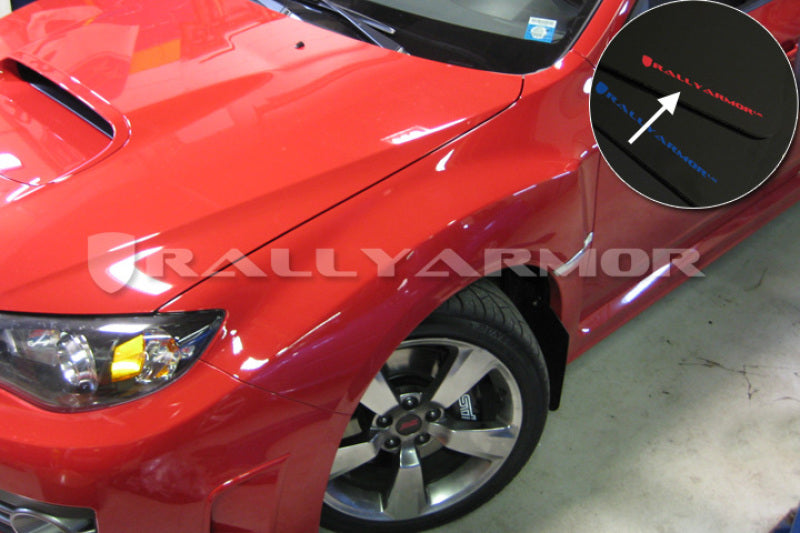 Rally Armor 08-11 Subaru STI (Hatch Only) / 11-14 WRX (Hatch Only) Black UR Mud Flap w/ Red Logo