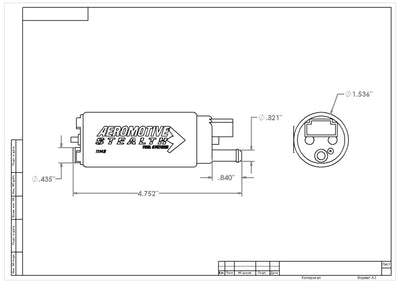 Aeromotive 340 Series Stealth In-Tank E85 Fuel Pump - Offset Inlet - Inlet Inline w/Outlet