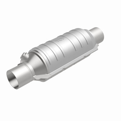 MagnaFlow Univ Cat Conv 2in Inlet/Outlet Ctr/Ctr Round 11in Body L x 5.125in W x 15in Overall L