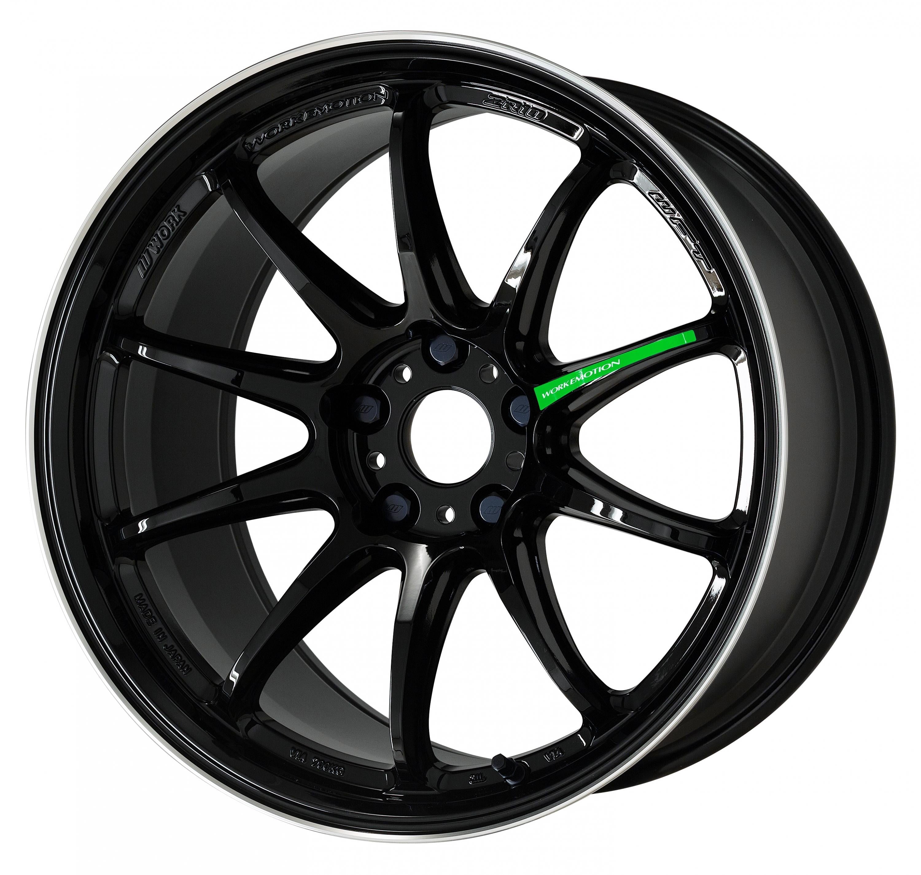 WORK Wheels Emotion ZR10 18X9.5 +38 5 x 114.3 Black Diamond Lip Cut (BLKLC)